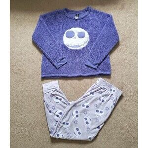 Disney The Nightmare Before Christmas Women's Pajama Set Purple Size Med (8-10)